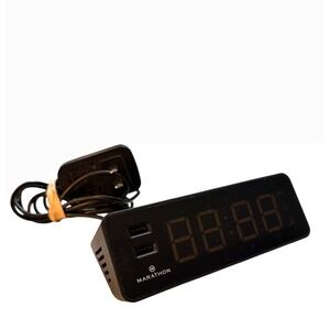 3/$20‎ Marathon Digital Alarm Clock with Dual USB Charging Ports + Power Adapter